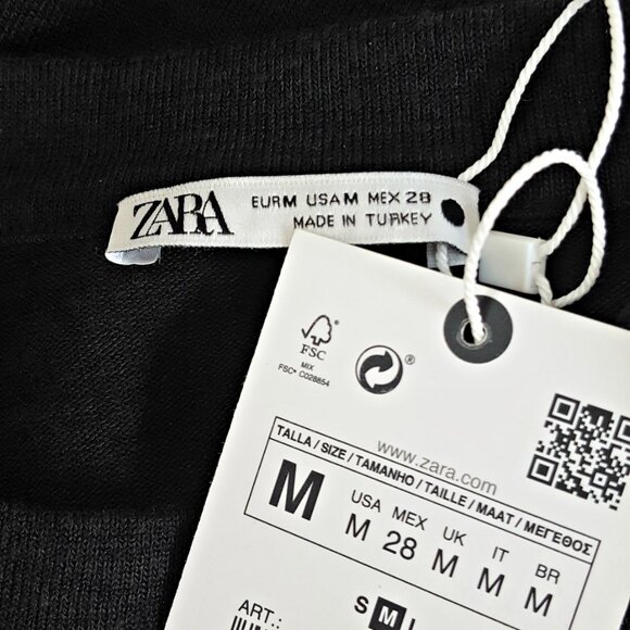 NEW! ZARA Soft BLACK BODYCON Maxi DRESS SZ M - Picture 2 of 5